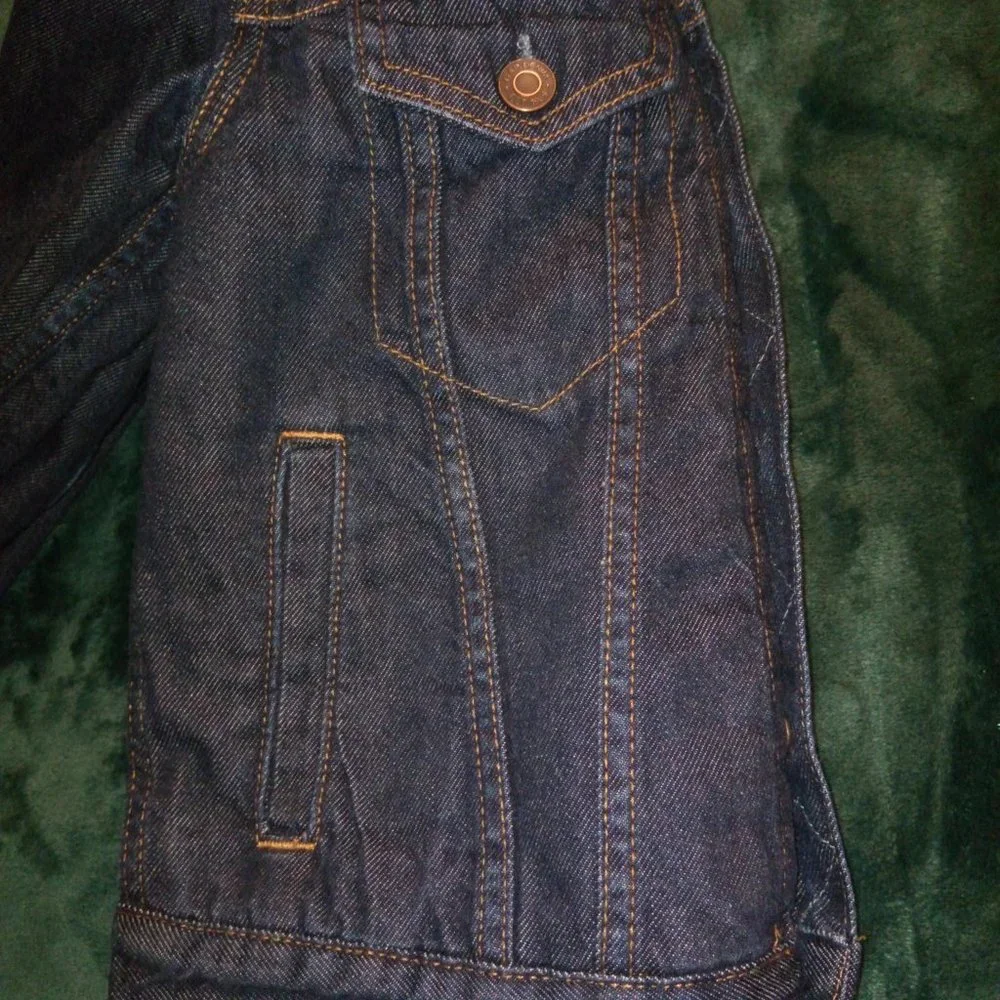 GAP Blue Denim Sherpa Icon Jean Jacket Boys Sz Medium 8